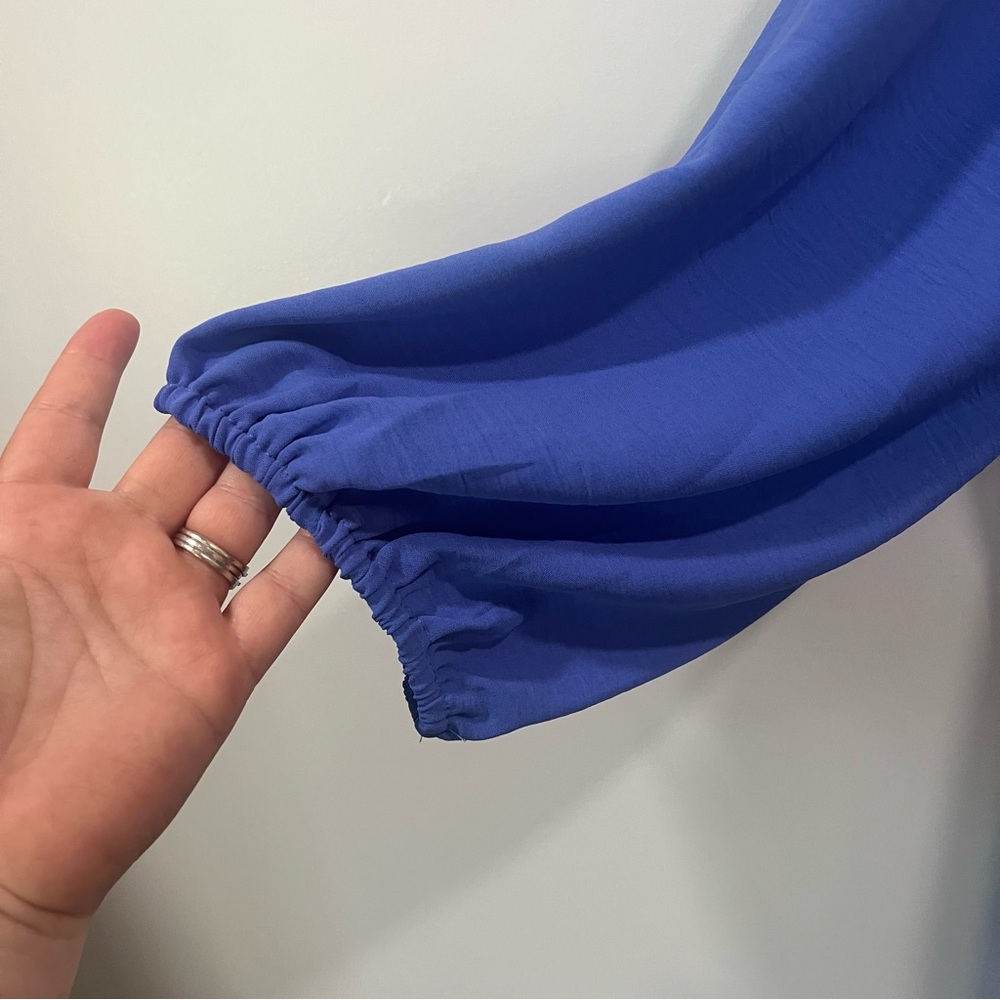 Umgee Tatum Ruffle Orchid Blue Mini Dress Size Medium! - Picture 9 of 10